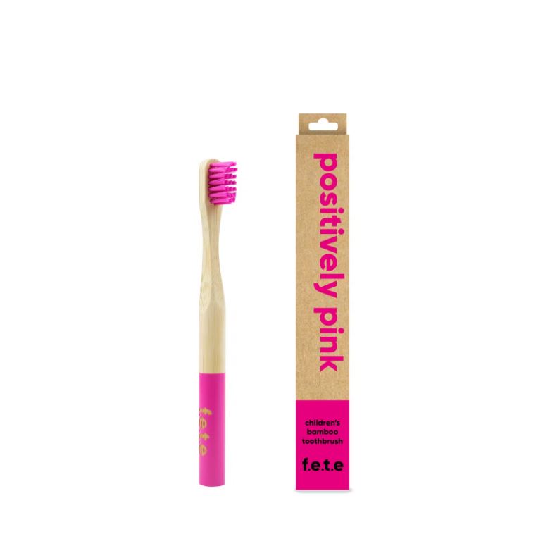 Positively Pink Children's Soft Bamboo Toothbrush - f.e.t.e - Guardian Angel Naturals