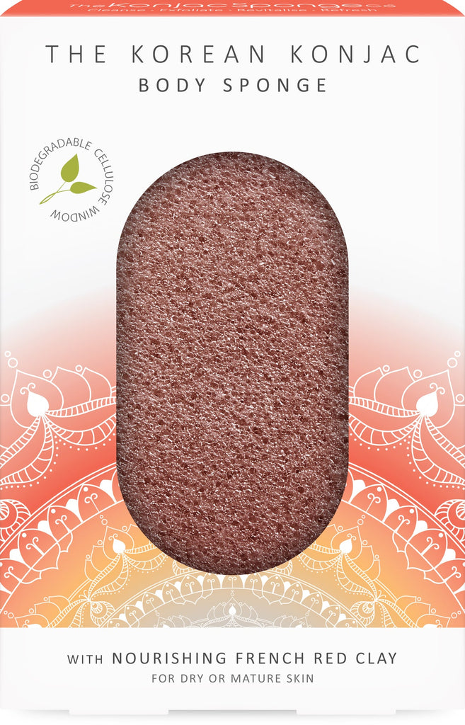 The Mandala Red Clay Body Sponge - For Dry and Mature Skin - Guardian Angel Naturals