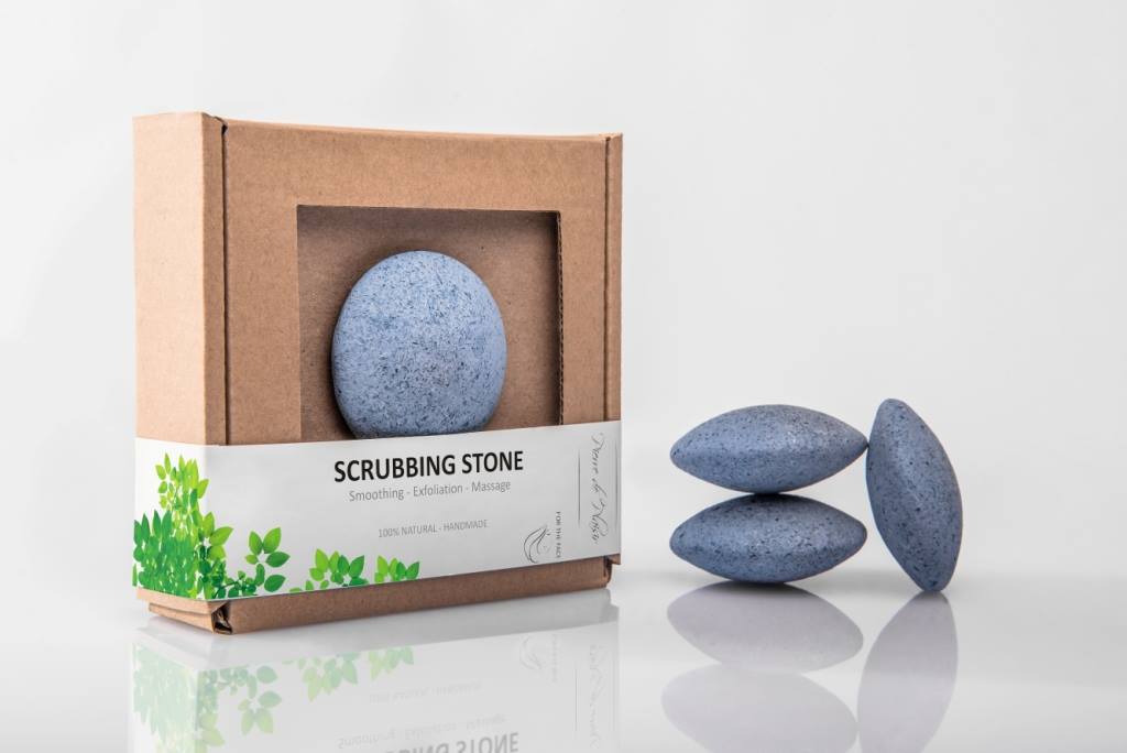 Natural Scrubbing Stone for Face/Feet - Blue 40g - Guardian Angel Naturals