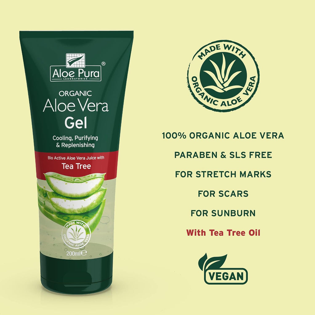 Aloe Pura - Aloe Vera with Antiseptic Tea Tree Gel - 200 ml - Guardian Angel Naturals