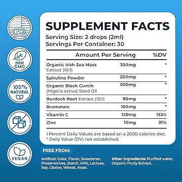 Sea Moss 3000mg Drops Spirulina & Bladderwrack - Strawberry Flavor 60ml - Guardian Angel Naturals
