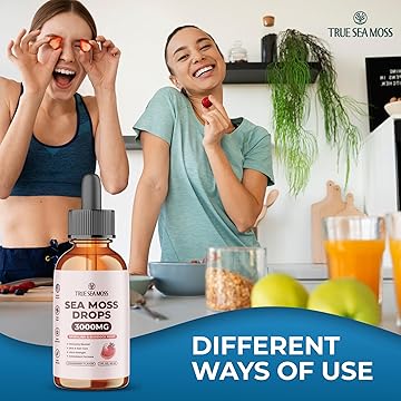 Sea Moss 3000mg Drops Spirulina & Bladderwrack - Strawberry Flavor 60ml - Guardian Angel Naturals
