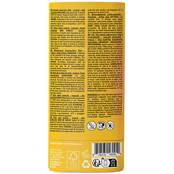 Sunly Natural Sunscreen Stick SPF30 - Tropical - 60ml - Guardian Angel Naturals