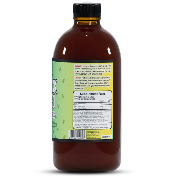 Natural Black Seed Herbal Bitter - Energy, Digestion & Detox 500ml - Guardian Angel Naturals