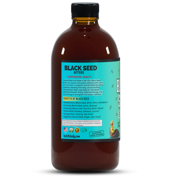 Natural Black Seed Herbal Bitter - Energy, Digestion & Detox 500ml - Guardian Angel Naturals