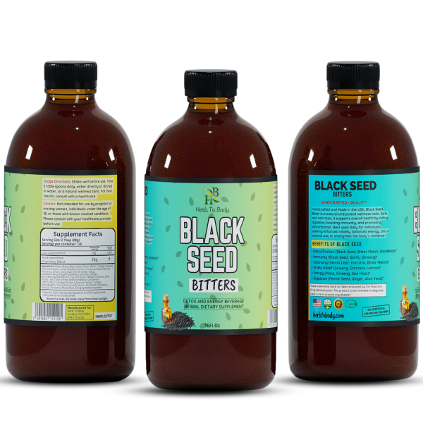 Natural Black Seed Herbal Bitter - Energy, Digestion & Detox 500ml - Guardian Angel Naturals