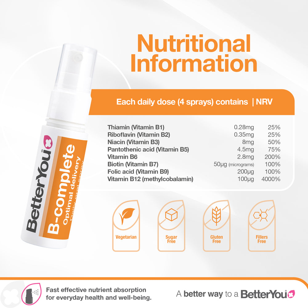 BetterYou B-complete Oral Spray - All 8 essential B-vitamins in one daily dose - Guardian Angel Naturals