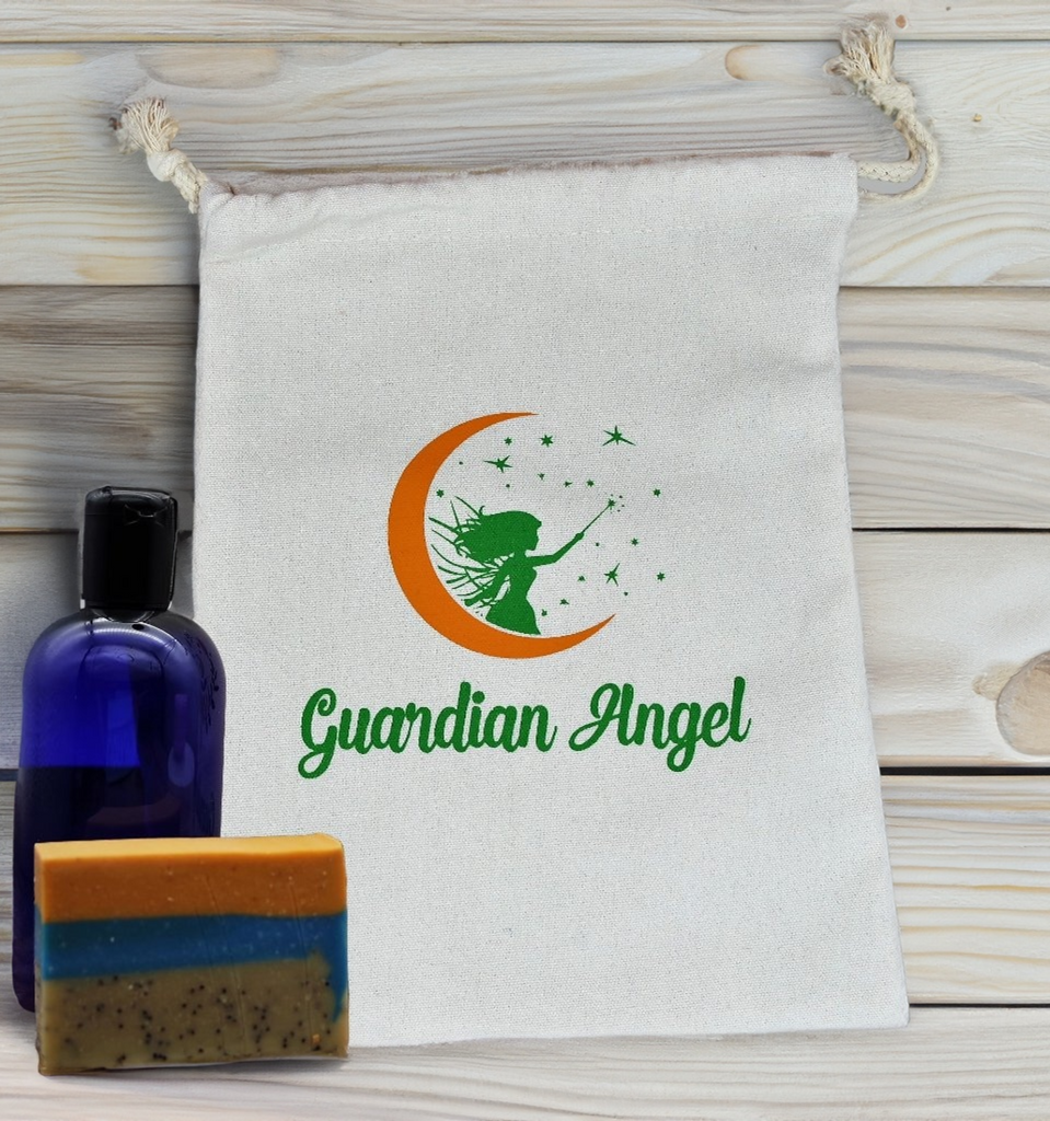 Cotton Drawstring Gift Bag - Guardian Angel Naturals