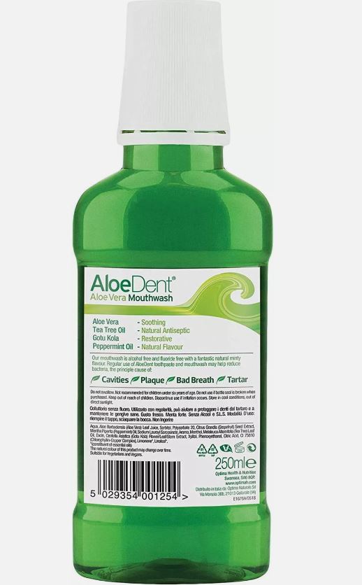 AloeDent Mouthwash & Vit K & Tea Tree - Alcohol & Fluoride Free 250ml - Guardian Angel Naturals