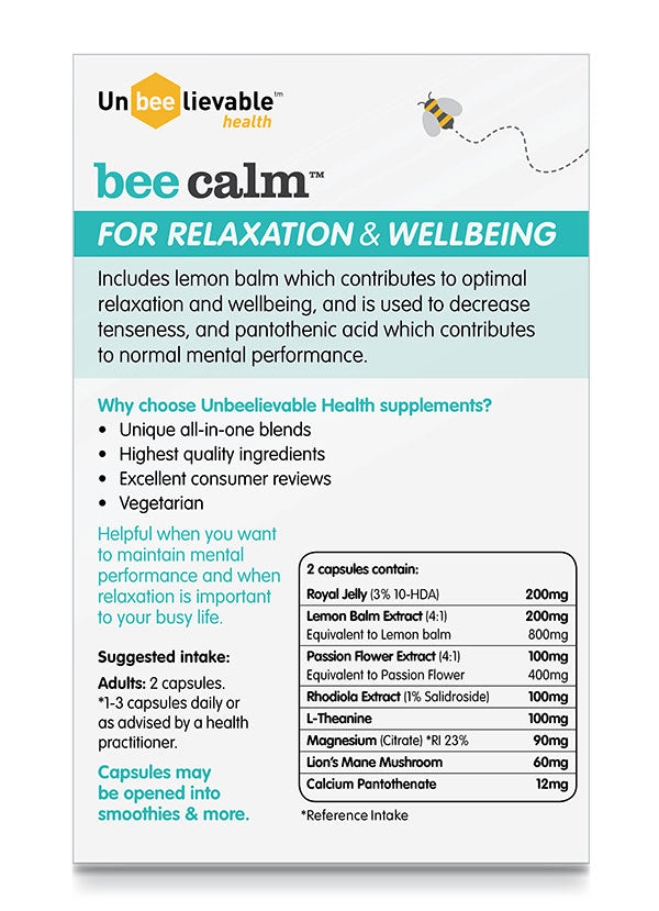 Bee Calm Balance Support - 20 Capsules - Guardian Angel Naturals