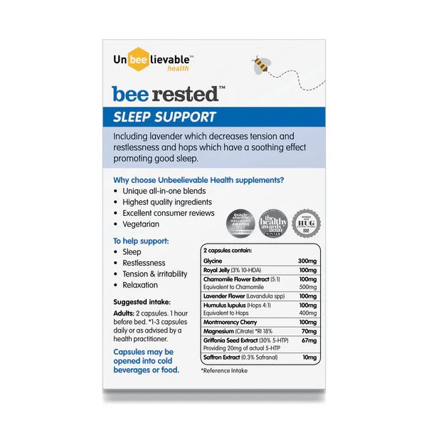 Bee Rested Sleep Support - 20 Capsules - Guardian Angel Naturals