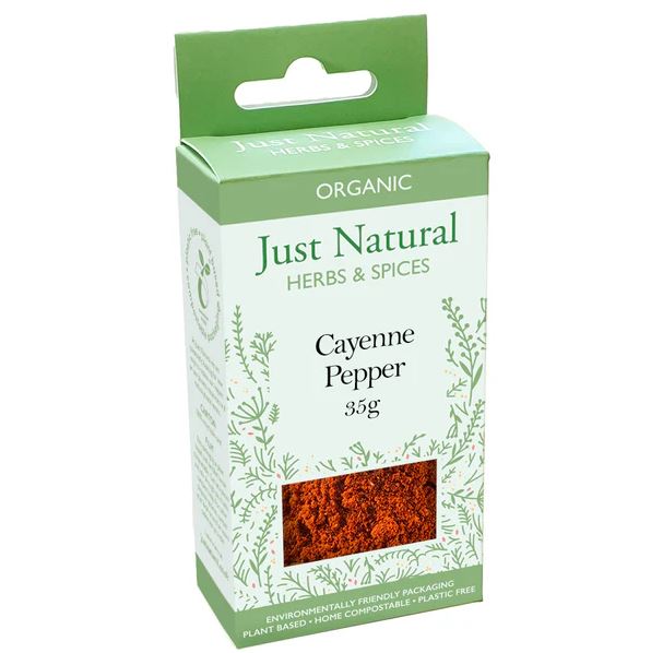 Just Natural Organic Cayenne Pepper - 35g - Guardian Angel Naturals