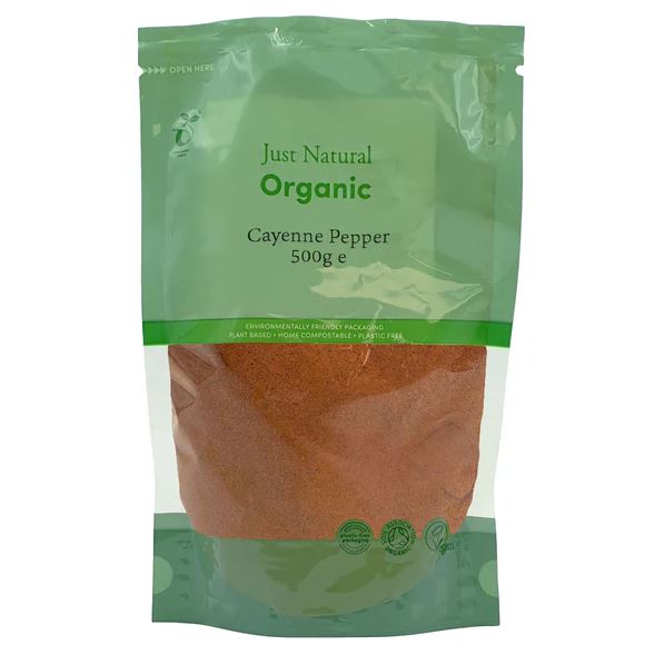 Just Natural Organic Cayenne Pepper - 500g - Guardian Angel Naturals