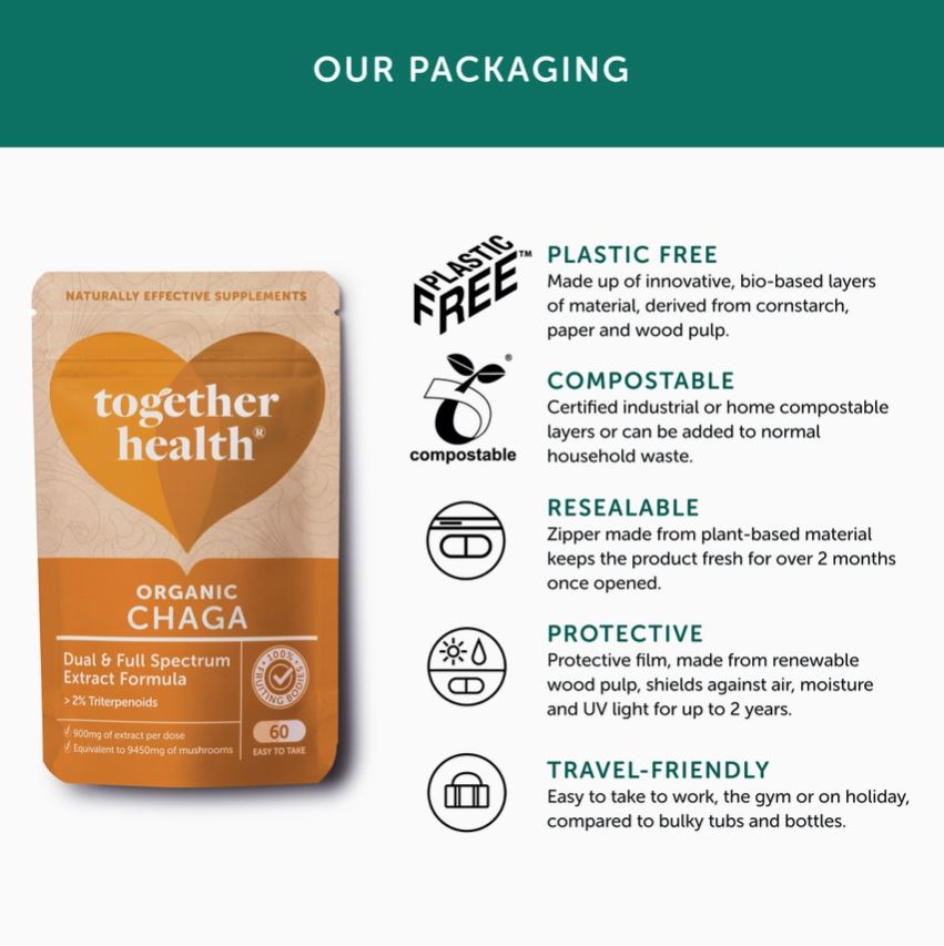 Together Health - Chaga Mushroom - Vegan High Strength 9450mg - Guardian Angel Naturals