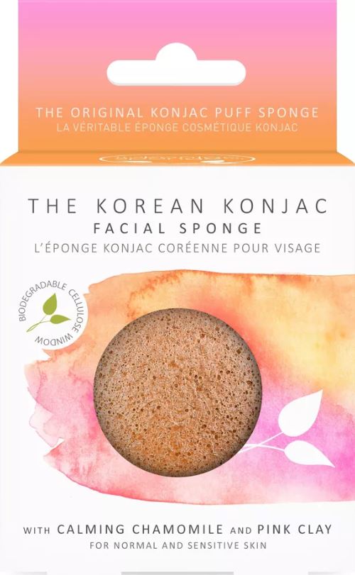 Konjac Premium Facial Puff Sponge With Chamomile and Pink Clay - Guardian Angel Naturals
