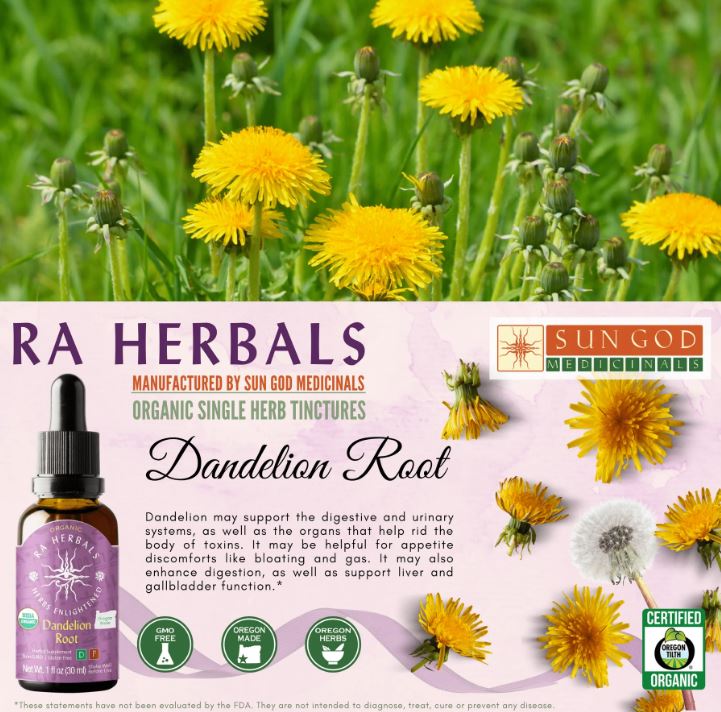 Dandelion Organic Tincture - Improve Digestion & Remove Impurities - Guardian Angel Naturals