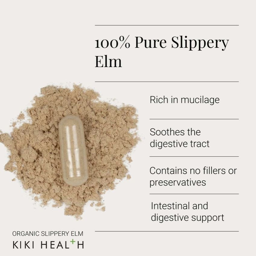 Organic Slippery Elm Capsules - 60 Vegicaps - Guardian Angel Naturals
