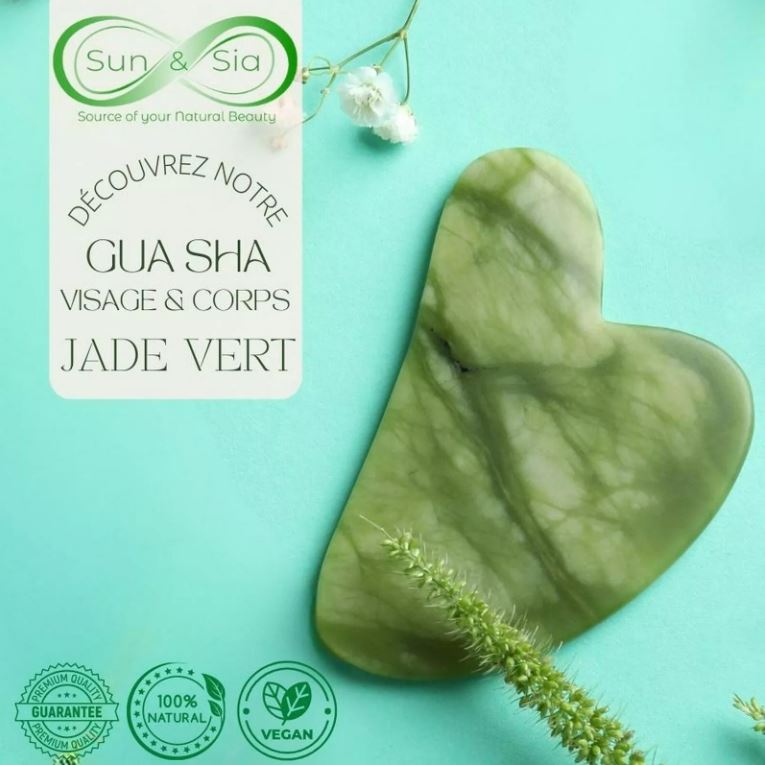 Jade Quartz Heart Gua Sha Massager - Guardian Angel Naturals