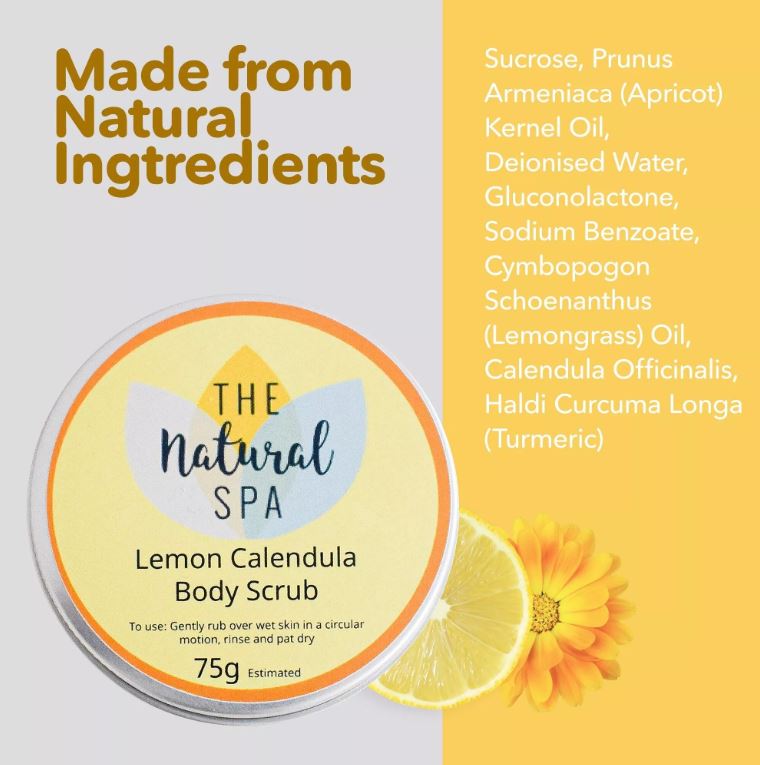The Natural Spa - Lemon & Calendula All Natural Body Scrub - Guardian Angel Naturals