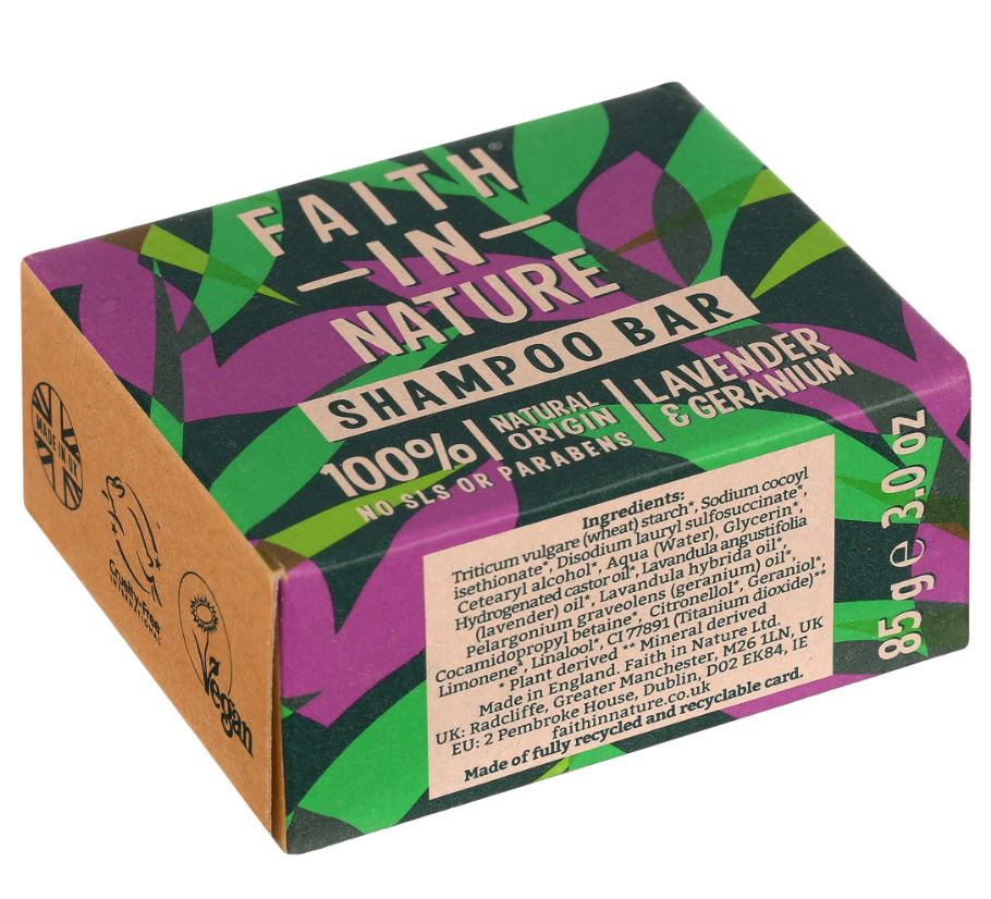 Faith in Nature - Lavender & Geranium Shampoo Bar - Guardian Angel Naturals