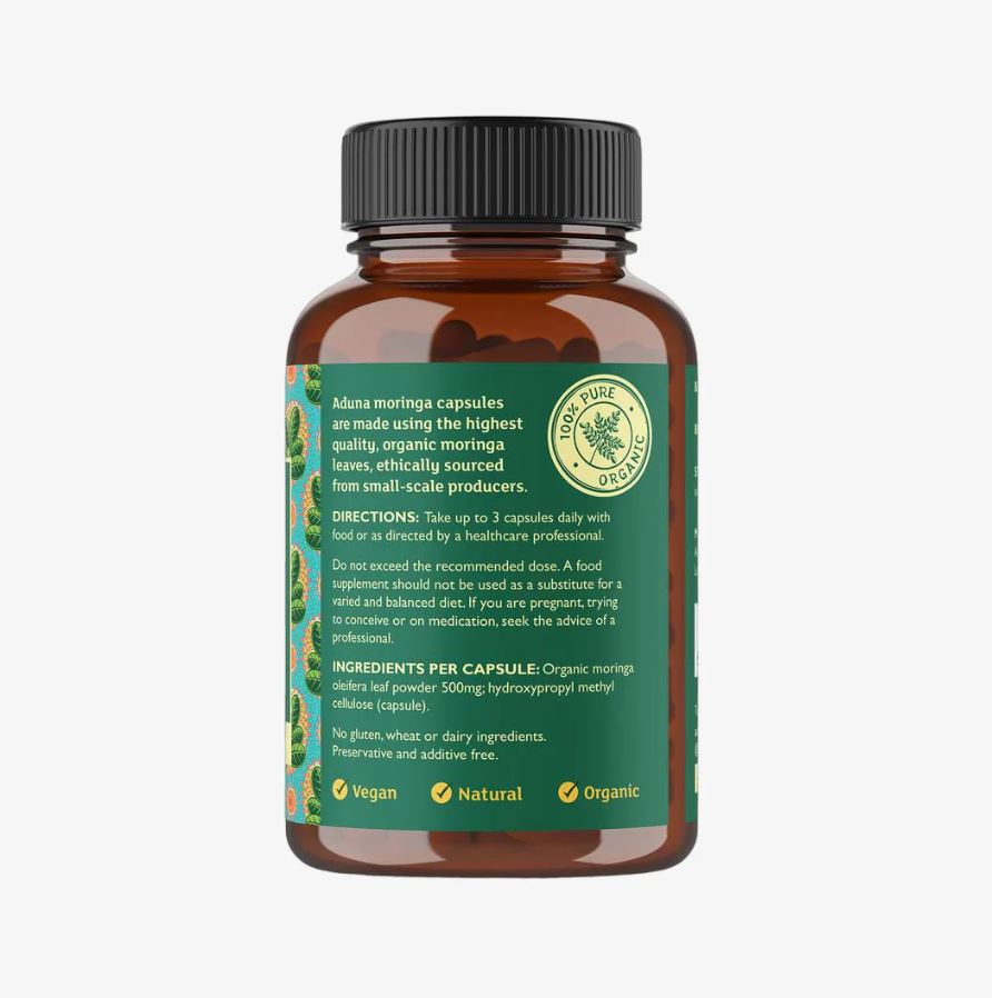 Aduna Organic Moringa Capsules - 180 Capsules - Guardian Angel Naturals