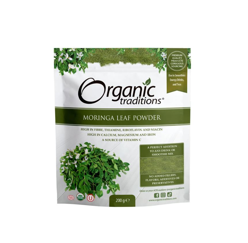 Organic Traditions Moringa Leaf Powder - 200g - Guardian Angel Naturals