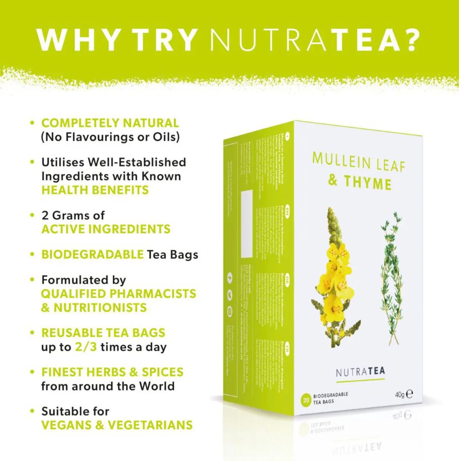 NutraTea Mullein Leaf & Thyme - 20 Bags - Guardian Angel Naturals