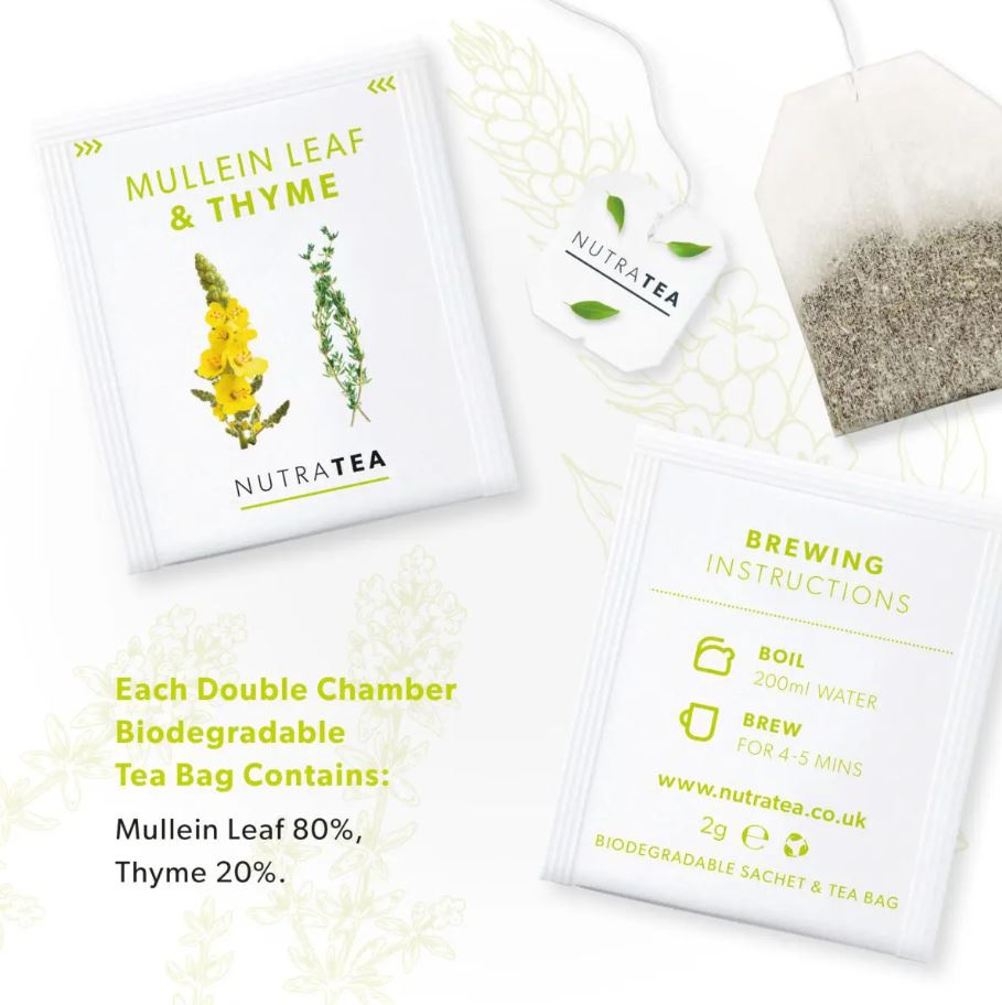 NutraTea Mullein Leaf & Thyme - 20 Bags - Guardian Angel Naturals