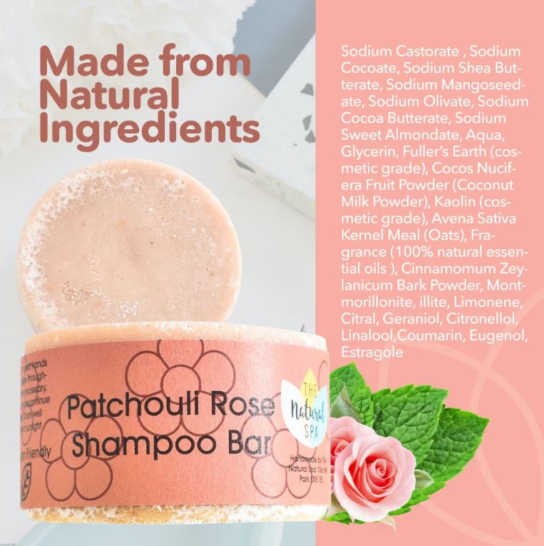 The Natural Spa - Patchouli Rose Shampoo Bar - Guardian Angel Naturals
