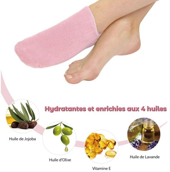 Moisturizing Rose SPA Socks - Gel with Jojoba and Olive Oils, Vitamin E and Lavender - Guardian Angel Naturals
