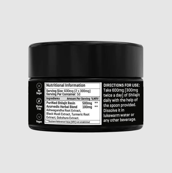 Gold Shilajit Resin with Ayurvedic Herbal Blend 20 grams - Guardian Angel Naturals