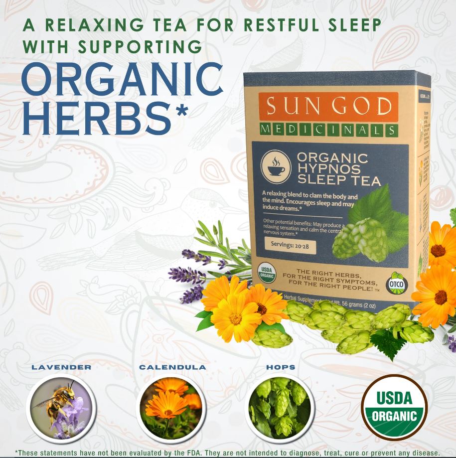 Organic Sleep Herbal Tea with 10 FREE Tea Bags - Guardian Angel Naturals