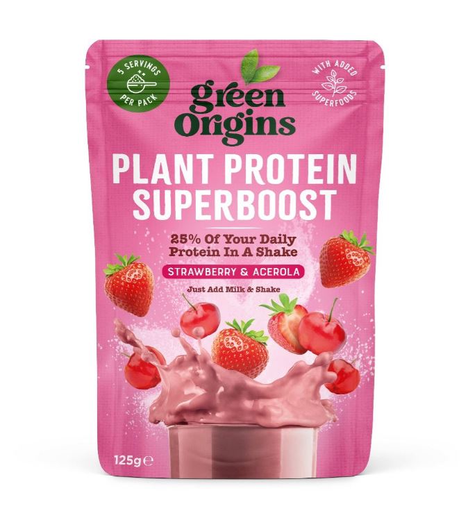 Green Origins Superboost Strawberry & Acerola Plant Protein Powder 125g - Guardian Angel Naturals