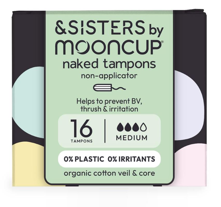 &SISTERS Organic Cotton Medium Flow Naked Tampons - 16 Pack - Guardian Angel Naturals