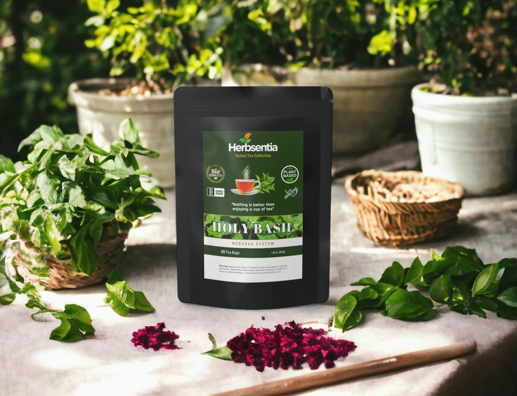 Organic Holy Basil "Tulsi" Tea - Herbal Support For Balance & Calm - 20 Tea Bags - Guardian Angel Naturals