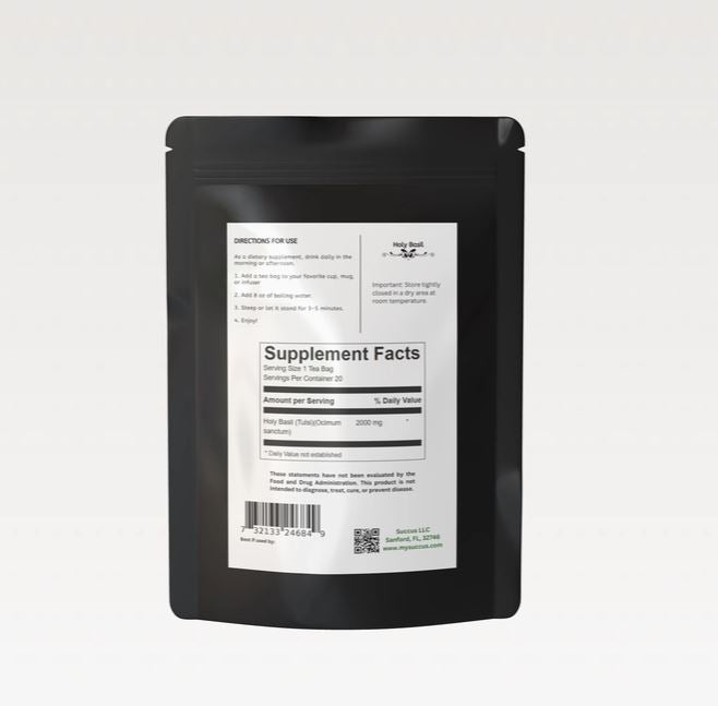 Organic Holy Basil "Tulsi" Tea - Herbal Support For Balance & Calm - 20 Tea Bags - Guardian Angel Naturals