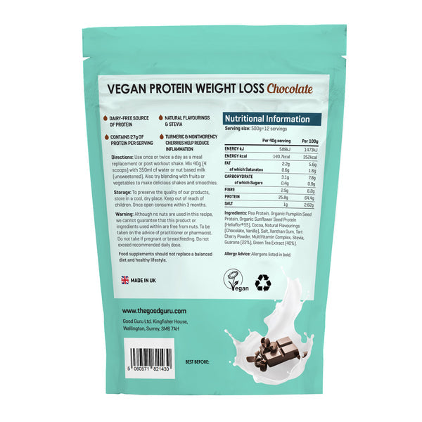 Vegan Protein Weight Loss - Chocolate 500g - Guardian Angel Naturals