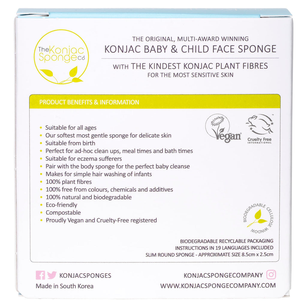 Premium Konjac Baby and Child Face Sponge - Gently Cleanses - Guardian Angel Naturals