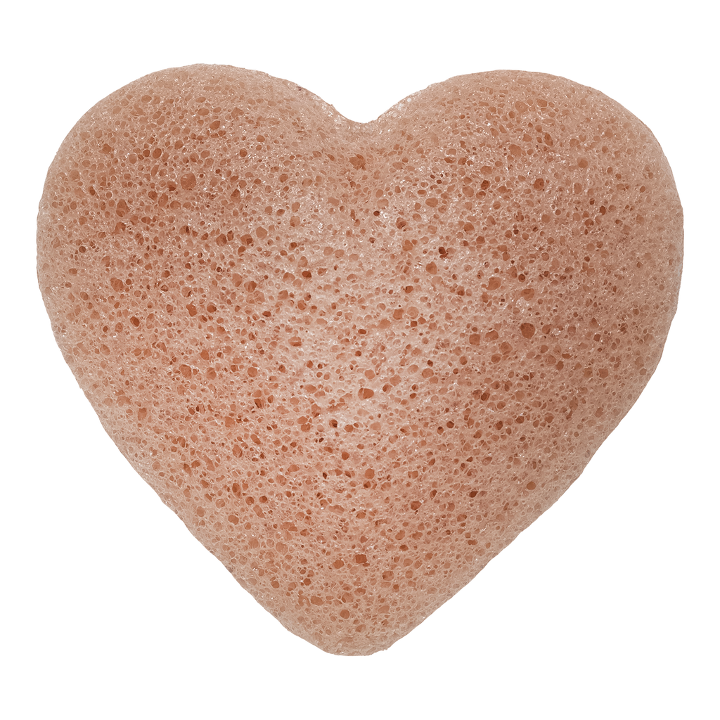 Konjac Heart Sponge with French Pink Clay - Dry or Tired Skin - Guardian Angel Naturals