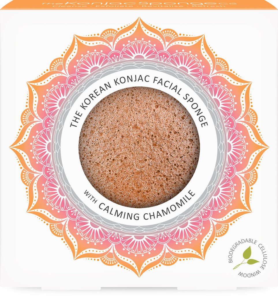 The Mandala Chamomile & Pink Clay Face Sponge - For Dry and Sensitive Skin - Guardian Angel Naturals