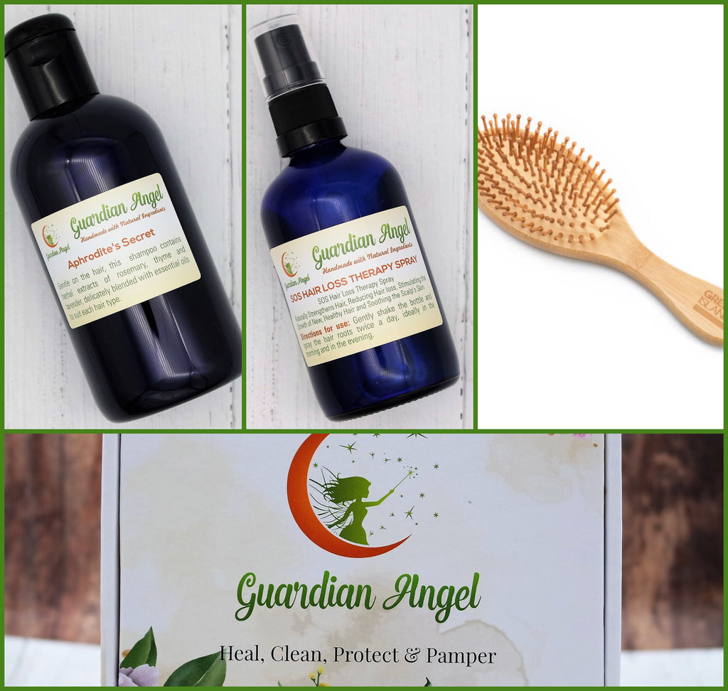 Angel's Hair Loss Set - Treatment & Brush Set for Hair Thinning and Loss - Guardian Angel Naturals