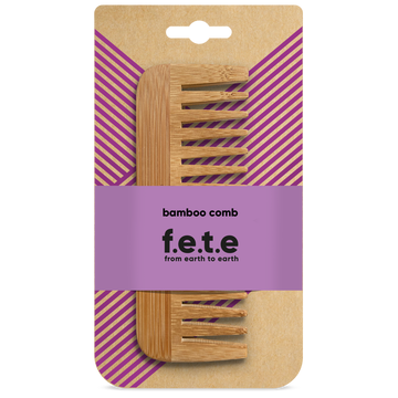 Wide Toothed Bamboo Comb - f.e.t.e - Guardian Angel Naturals