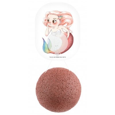 Mythical Mermaid Konjac Face Sponge & Storage Hook French Red Clay - Guardian Angel Naturals