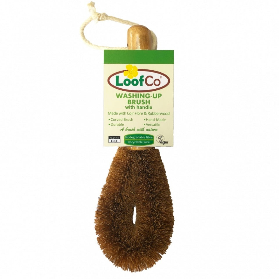 Loofco Coconut Fibre Dish Brush with Handle - Guardian Angel Naturals