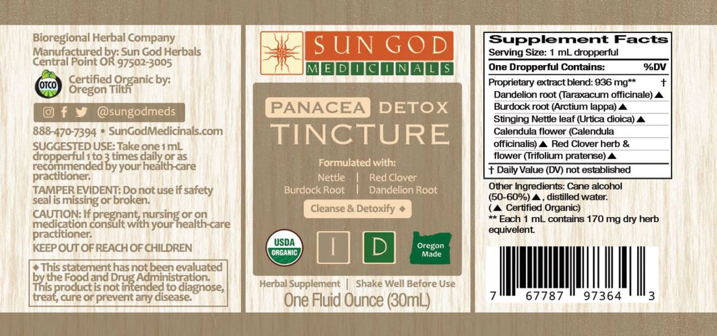 Panacea Detox Organic Tincture - Guardian Angel Naturals