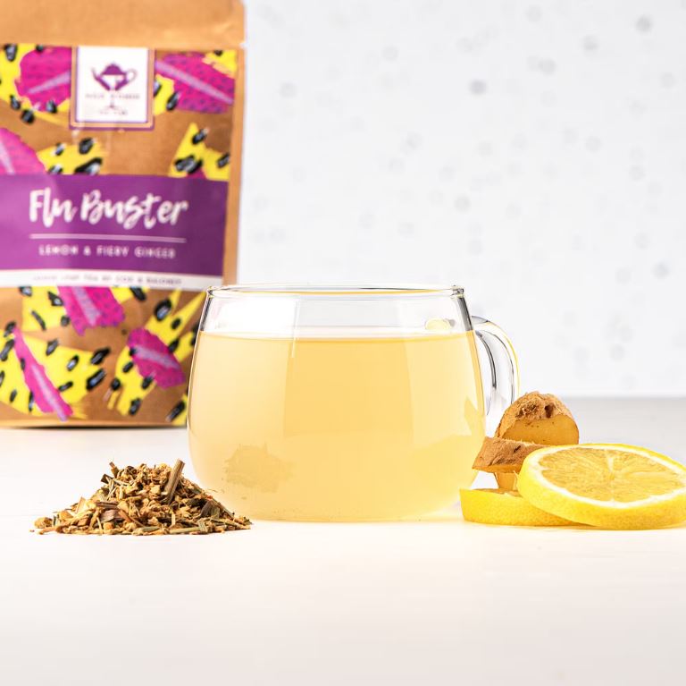 FLU BUSTER - Lemon & Fiery Ginger  Tea with 15 Free Tea Bags - Guardian Angel Naturals