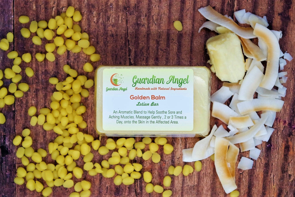 Golden Balm Pain Relief Bar-Colds and Fever, Muscle and Joint Pain, Migraine/Headaches. - Guardian Angel Naturals