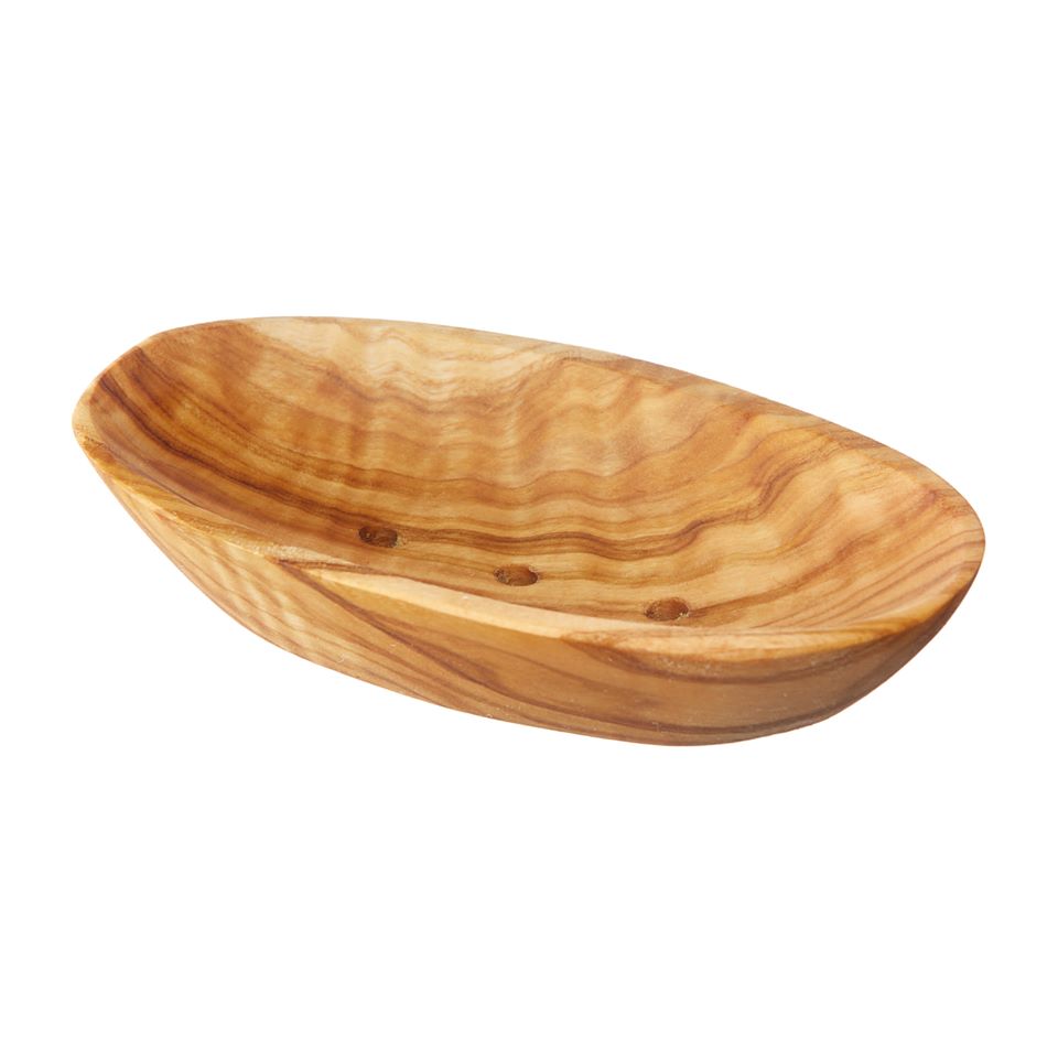 Small Oval Olive Wood Soap Dish - 12cm x 8cm x 3cm - Guardian Angel Naturals