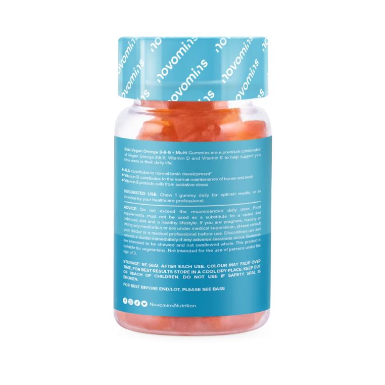 Novomins Kids Omega 3-6-9 + Multivitamin Gummies - Guardian Angel Naturals