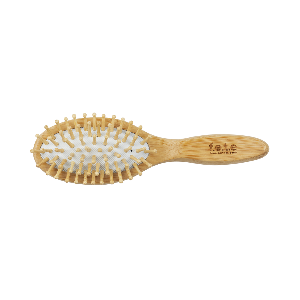 Small Rounded Bamboo & Natural Rubber Hairbrush - Guardian Angel Naturals